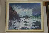 Stormy sea by Ferran Posjoan, oil on board, sold Jun 2018