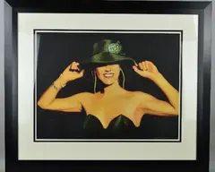 BLACK HAT' a pastel drawing of a blond haired woman wearing a black hat by John Mould, pastel, sold Jun 2018