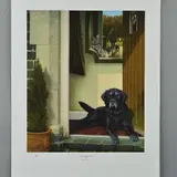 FRIENDS REUNITED' a limited edition print of a labrador waiting for his master 226/300 by Nigel Hemming, print, sold Jun 2018