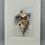 A NEW DRESS FOR MANON' a limited edition print of a woman tying her ballet shoes by Gordon King, print, sold Jun 2018