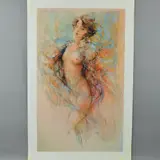 an untitled artist print 90/100 of a scantily clad woman, signed and by Gary Benfield, print, sold Jun 2018