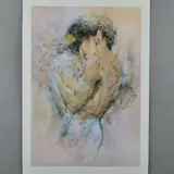 an untitled limited edition print 1/100 hand embellished by the artist depicting a man and woman embracing, unmounted, unframed, approximate size 56cm x 38cm by Gary Benfield, print, sold Jun 2018