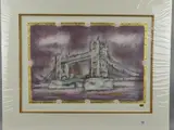 Tower bridge by Kevin Blackham, mixed media, sold Jun 2018