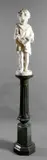 A late 19th century carved white marble figure of a young boy tearing up his alphabet book, on a naturalistic base by P. Bazzanti, sculpture, sold Jul 2017