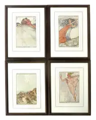 As Victor du Lac Prometheus four watercolours on paper by Violet Brunton, watercolor, offered Jun 2017