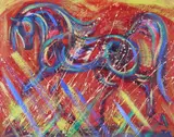 Rainbow Bright Signed with initials by Terry Barron Kirkwood, Oil on canvas laid on board, sold Jun 2017