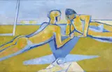 Sunbathers Signed and dated 48 Oil by Keith Vaughan, Oil on canvas, sold Jun 2017