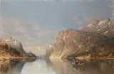 Pleasure trips on a Norwegian fjord Signed, dated 1880 and inscribed Düsseldorf Oil on canvas 103 x 156cm by Adelsteen Normann, 1880, Oil on canvas, offered Jun 2017