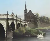 English Bridge by Bertram Nicholls, 1944, Oil on canvas, sold Jun 2017