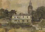 A view in Sunbury Signed on the stretcher verso Oil by Gwendoline Webb, Oil on canvas, offered Jun 2017
