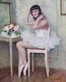 Ballerina Signed, also titled on a label verso Oil on panel 61 x 50cm Condition report: Good condition by Lucien-Henri Grandgérard, Oil on panel, sold Jun 2017