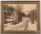 winter landscape by Tore Asplund, oil on board, sold Oct 2020