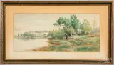 landscape by Junius R. Sloan, watercolor, sold Oct 2020