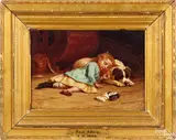 interior scene by Thomas Waterman Wood, oil on canvas, sold Oct 2020