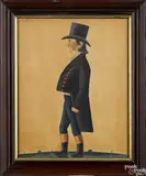profile portraits of Nickolas and Mary McGowan Gelwicks of York by Jacob Maentel, watercolor, sold Oct 2020