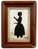 and cutwork silhouette of Annabelle Wallace by Auguste Edouart, watercolor, sold Oct 2020