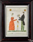 fraktur by Henry Young, watercolor and ink on paper, sold Oct 2020