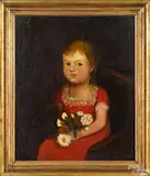 portrait of a seated young girl by Zedekiah Belknap, oil on canvas, sold Oct 2020