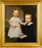 portrait of children by Joseph Goodhue Chandler, oil on canvas, sold Oct 2020