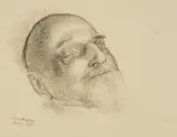 Untitled (Sleeping man) by Clara Klinghoffer, 1961, graphite on paper mounted to mat, sold Jul 2021