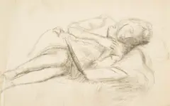 Napping Girl by Clara Klinghoffer, graphite on paper, sold Jul 2021