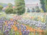 Flower Meadow by Charles Zhan, oil on canvas (unstretched), sold Jul 2021
