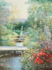 Lake Path by Charles Zhan, oil on canvas (unstretched), sold Jul 2021