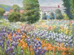 Window to the Garden by Charles Zhan, oil on canvas (unstretched), sold Jul 2021