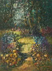 Meadow by Laszlo Ritter, oil on canvas (unstretched), sold Jul 2021