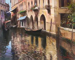 Venice by Claudio Simonetti, oil on canvas (unstretched), sold Jul 2021