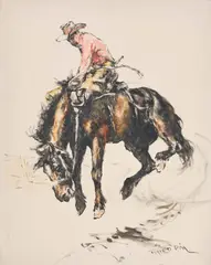 Bronco Rider (Study #7) by Pál Fried, oil on canvas, sold Jul 2021