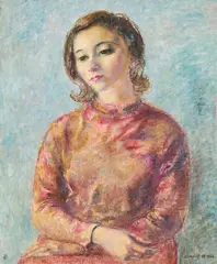 Portrait of Barbara Ashe by Clara Klinghoffer, 1966, oil on canvas, sold Jul 2021