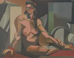 Seated Nude by Leonard Alberts, oil on canvas, sold Jul 2021