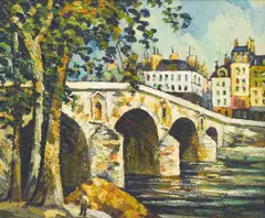 Le Pont Marie by Pierre Dumont, oil on canvas, sold Jul 2021