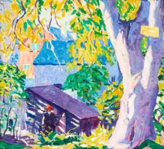 Provincetown, Massachusetts by Edwin Ambrose Webster, 1920, oil on canvas, sold Jul 2021