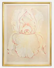Ivory Iris by Lowell Nesbitt, 1987, oil on canvas, sold Jul 2021