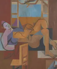 Nude at Window by Leonard Alberts, oil on canvas, sold Jul 2021