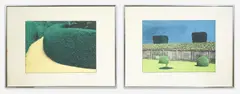 Garden Suite III & IV from The Garden Suite by Ivor Abrahams, 1970, screenprint, sold Sep 2021