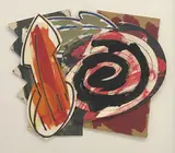 Study I, Moving Coil by Hugh O'Donnell, 1986, oil sticks and acrylic on paper collage, sold Sep 2021