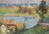COLOUR NOTE AT SOUTH YARRA, c.1910 (Also Known As ‘Como Park In Flood’ c.1910) by Frederick McCubbin, oil on linen, offered Apr 2009