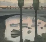 Princes Bridge by Clarice Beckett, 1930, oil on board, sold Apr 2009