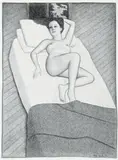 Reclining Nude by John Brack, 1981, conté; on paper, offered Apr 2009