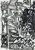 Zappo 2 by Howard Arkley, 1988, synthetic polymer paint on paper, sold Apr 2009