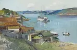 Across Berry’S Bay To The Sobraon by Sydney Long, 1939, oil on canvas, sold Apr 2009
