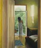 Threshold by Brian Dunlop, 1989, oil on canvas on board, sold Apr 2009