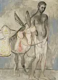 Muleteer by Donald Friend, 1953, ink, pastel and wash on paper, offered Apr 2009