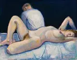 Woman And Man by Noel Counihan, 1978 - 1984, oil on canvas, offered Apr 2009