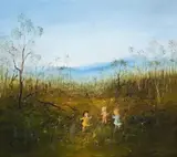 Children In The Landscape by David Boyd, oil on canvas, sold Apr 2009