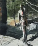 Vertical Moonbi Figure by Euan MacLeod, 1991, gouache on paper, sold Apr 2009