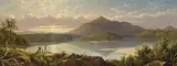 Aborigines Overlooking Lake Tilba And Mt Dromedary, Nsw by James Howe Carse, c.1875, oil on wood panel, sold Apr 2009